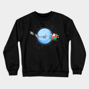 Santa Claus Riding Shark Shirt Crewneck Sweatshirt